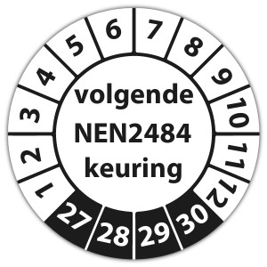 Keuringssticker volgende NEN 2484 keuring - Keuringsstickers op vel