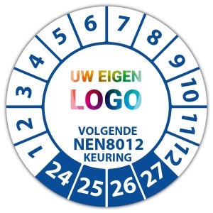 Keuringssticker volgende NEN 8012 keuring - Keuringsstickers op vel logo