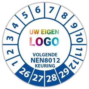 Keuringssticker volgende NEN 8012 keuring - Keuringsstickers op vel logo