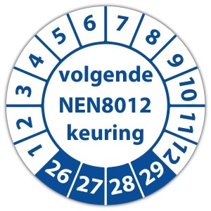 Keuringssticker volgende NEN 8012 keuring - Keuringsstickers op vel
