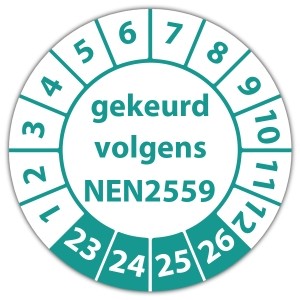 Keuringssticker gekeurd volgens NEN 2559 - Keuringsstickers NEN-normen