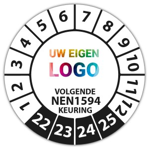 Keuringssticker "volgende NEN 1594 keuring" logo