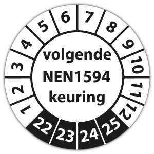 Keuringssticker volgende NEN 1594 keuring - Keuringsstickers op vel