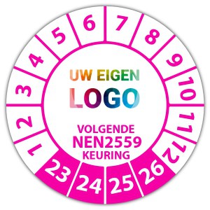 Keuringssticker volgende NEN 2559 keuring - Keuringsstickers op vel logo