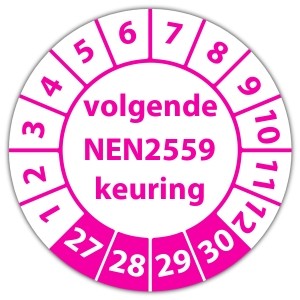 Keuringssticker volgende NEN 2559 keuring - Keuringsstickers op vel