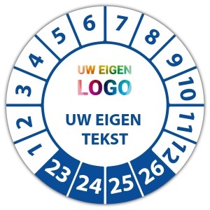 Keuringssticker met uw logo en tekst - Keuringsstickers op rol