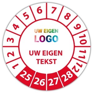 Keuringssticker met uw logo en tekst - Keuringsstickers IMO-kleurcodering