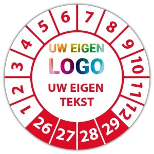 Keuringssticker met uw logo en tekst - Keuringsstickers IMO-kleurcodering