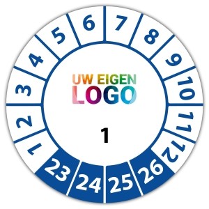 Keuringssticker genummerd met logo
