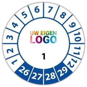 Keuringssticker genummerd met logo - Keuringsstickers op rol