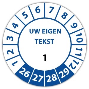 Keuringssticker genummerd met tekst - Keuringsstickers op rol