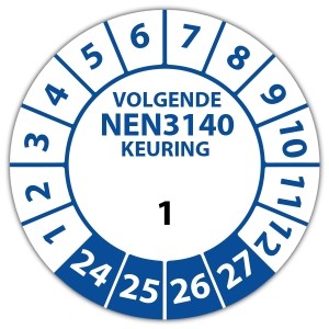 Keuringssticker genummerd volgende NEN 3140 keuring - Keuringsstickers op rol