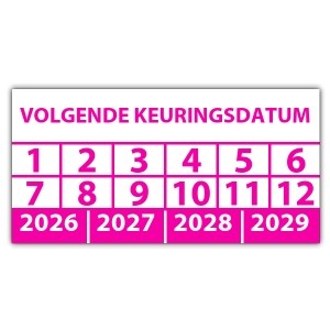 Keuringssticker volgende keuringsdatum - Keuringsstickers rechthoek