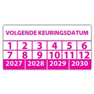 Keuringssticker volgende keuringsdatum - Keuringsstickers op vel