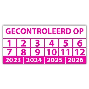 Keuringssticker gecontroleerd op - Keuringsstickers op vel