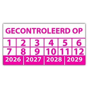 Keuringssticker gecontroleerd op - Keuringsstickers op rol