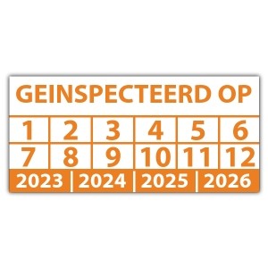 Keuringssticker geinspecteerd op - Keuringsstickers op vel
