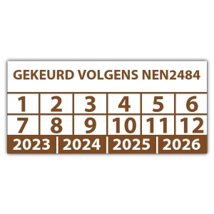 Keuringssticker gekeurd volgens NEN 2484 - Keuringsstickers op vel