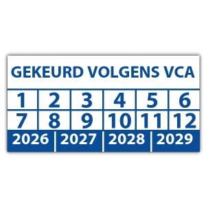 Keuringssticker gekeurd volgens VCA - Keuringsstickers op rol