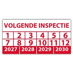 Keuringssticker volgende inspectie - Keuringsstickers op vel