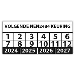 Keuringssticker volgende NEN 2484 keuring - Keuringsstickers rechthoek