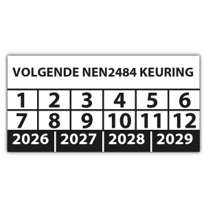 Keuringssticker volgende NEN 2484 keuring - Keuringsstickers NEN-normen