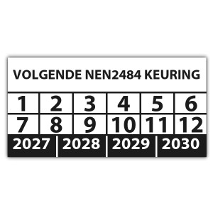 Keuringssticker volgende NEN 2484 keuring - Keuringsstickers op vel