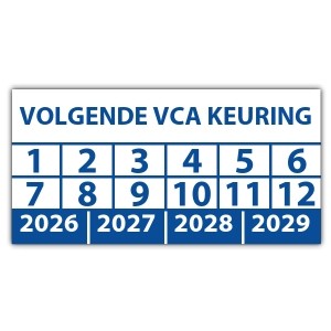 Keuringssticker volgende VCA keuring - Keuringsstickers rechthoek