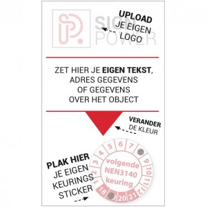 Basissticker "met uw logo en tekst"