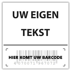 Barcode sticker "met uw tekst"