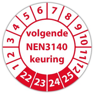 Keuringssticker Ultra Destructable "volgende NEN 3140 keuring"