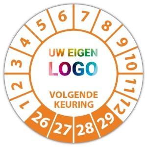 Keuringssticker Ultra Destructable volgende keuringsdatum - Keuringsstickers met uw logo logo