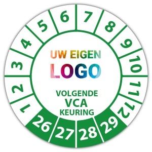 Keuringssticker Ultra Destructable volgende VCA keuring - Keuringsstickers met uw logo logo