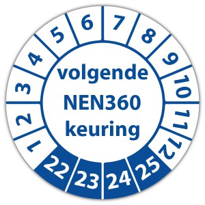 Keuringssticker "volgende NEN 360 keuring"