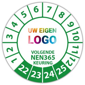 Keuringssticker "volgende NEN 365 keuring" logo