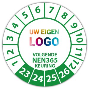 Keuringssticker "volgende NEN 365 keuring" logo