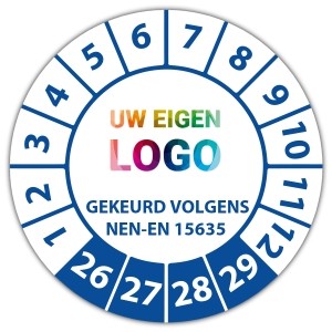 Keuringssticker gekeurd volgens NEN-EN 15635 - Keuringsstickers NEN-normen logo