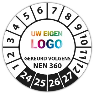 Keuringssticker gekeurd volgens NEN 360 - Keuringsstickers NEN-normen logo