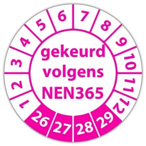 Keuringssticker gekeurd volgens NEN 365 - Keuringsstickers NEN-normen