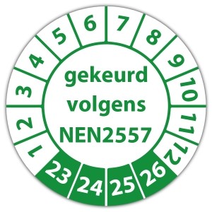 Keuringssticker gekeurd volgens NEN 2557 - Keuringsstickers NEN-normen
