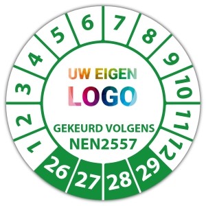 Keuringssticker gekeurd volgens NEN 2557 - Keuringsstickers NEN-normen logo