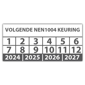 Keuringssticker volgende NEN 1004 keuring - Keuringsstickers rechthoek