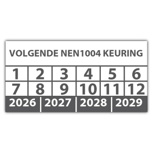 Keuringssticker volgende NEN 1004 keuring - Keuringsstickers NEN-normen