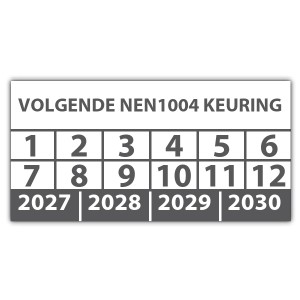 Keuringssticker volgende NEN 1004 keuring - Keuringsstickers op vel