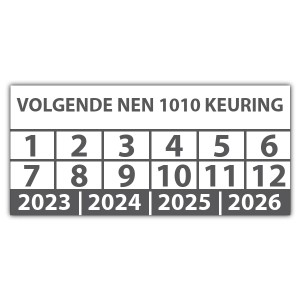 Keuringssticker volgende NEN 1010 keuring - Keuringsstickers op vel