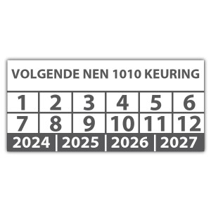 Keuringssticker volgende NEN 1010 keuring - Keuringsstickers op vel