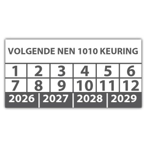 Keuringssticker volgende NEN 1010 keuring - Keuringsstickers NEN-normen