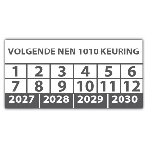 Keuringssticker volgende NEN 1010 keuring - Keuringsstickers op vel