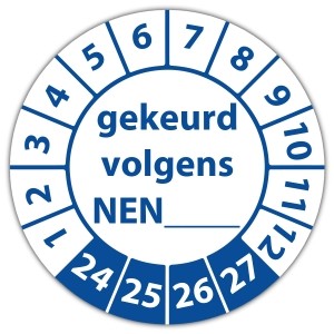 Keuringssticker gekeurd volgens NEN-norm (eigen invoer) - Rookmelder stickers