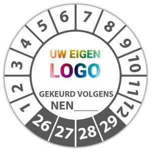 Keuringssticker gekeurd volgens NEN-norm (eigen invoer) - Keuringsstickers IMO-kleurcodering logo